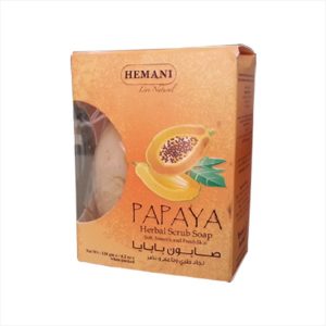 Hemani Papaya Herbal Scrub Soap 4.23 OZ (120 Grams)