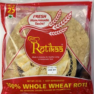 Rotikaa Whole Wheat Chapati  Small (25pcs)