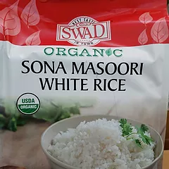 Swad Organic Sona Masoori White Rice (20lb)