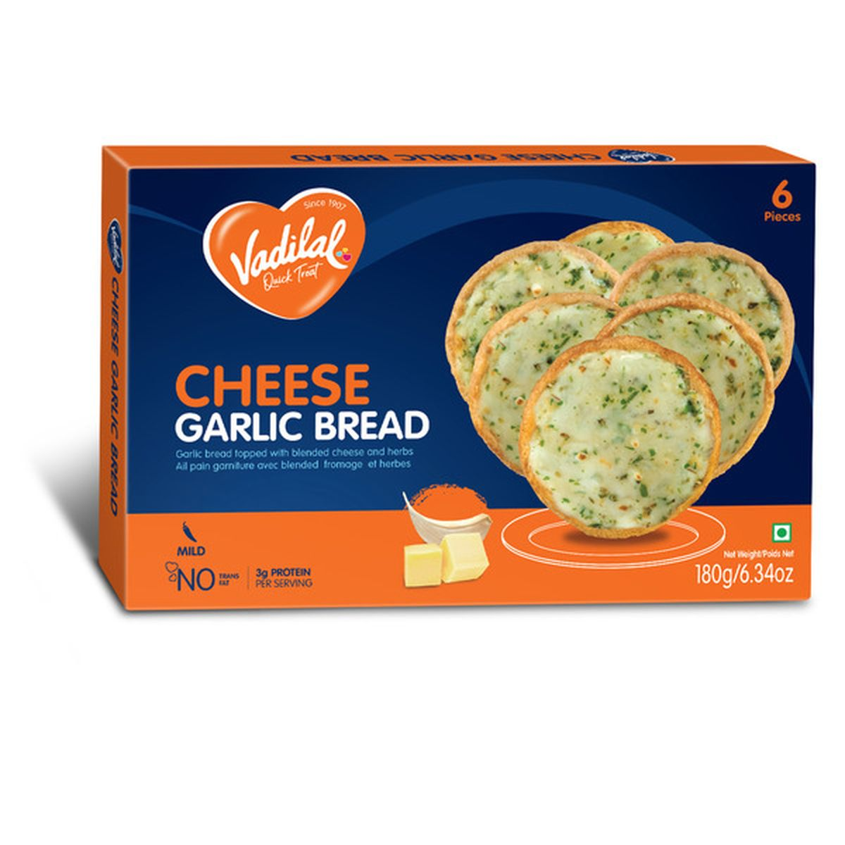 Vadilal cheese garlic bread (180 g)