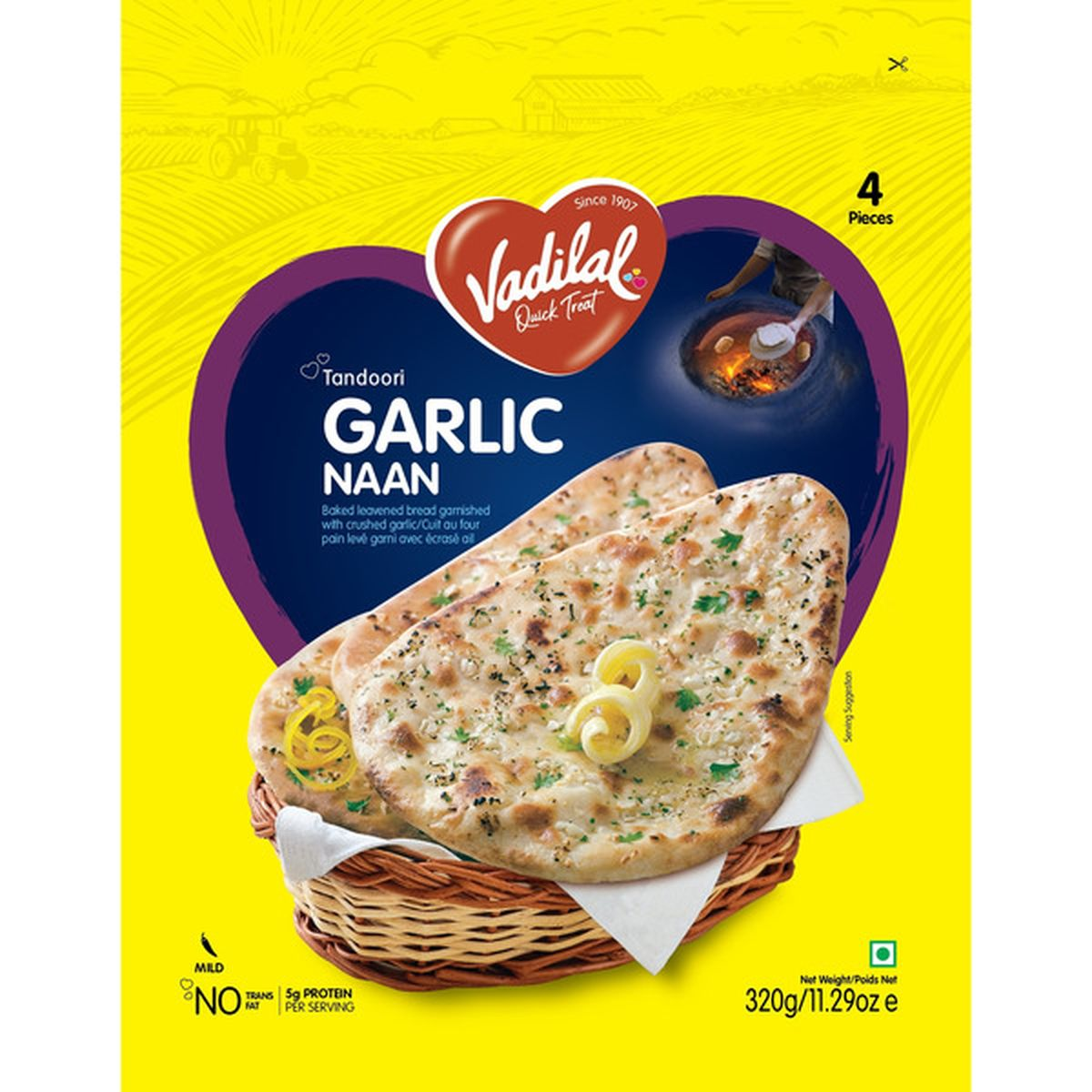 Vadilal tandoori garlic naan (11 oz)